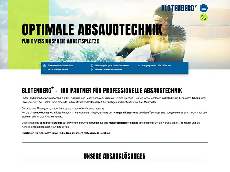 Blotenberg / Ihr Partner für professionelle Absaugtechnik